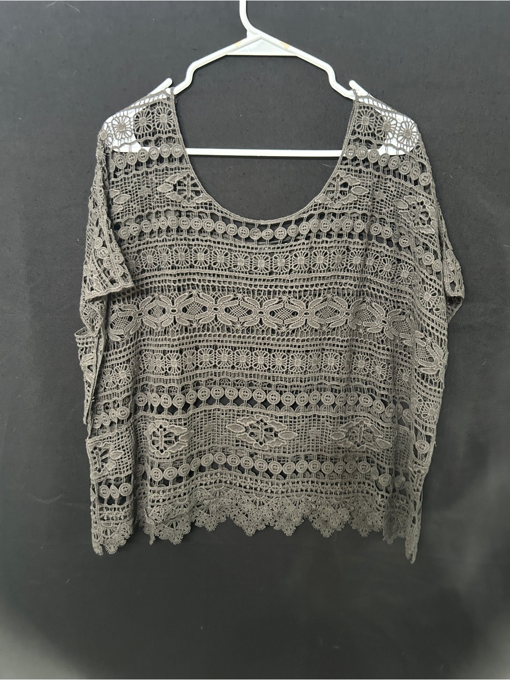 Women’s Lane Bryant Black Crochet Overlay Top Plus Size 22 24